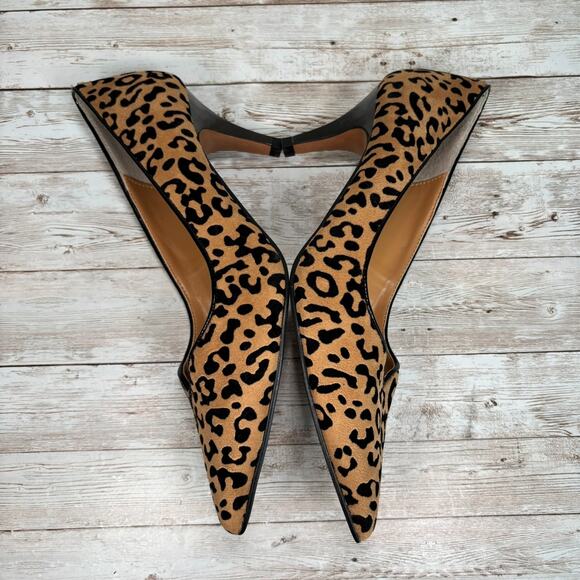 J RENEE Alipha Pumps 8.5 Cheetah Suede Pointed Toe Professional Classic Heels - Picture 7 of 12